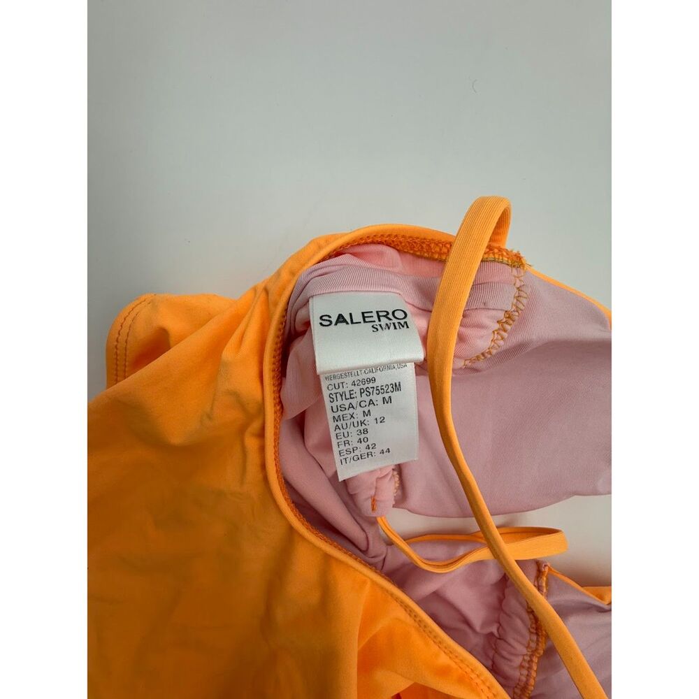 Salero Swim Orange Halter High Cut One Piece Swimsuit - Picture 5 of 5